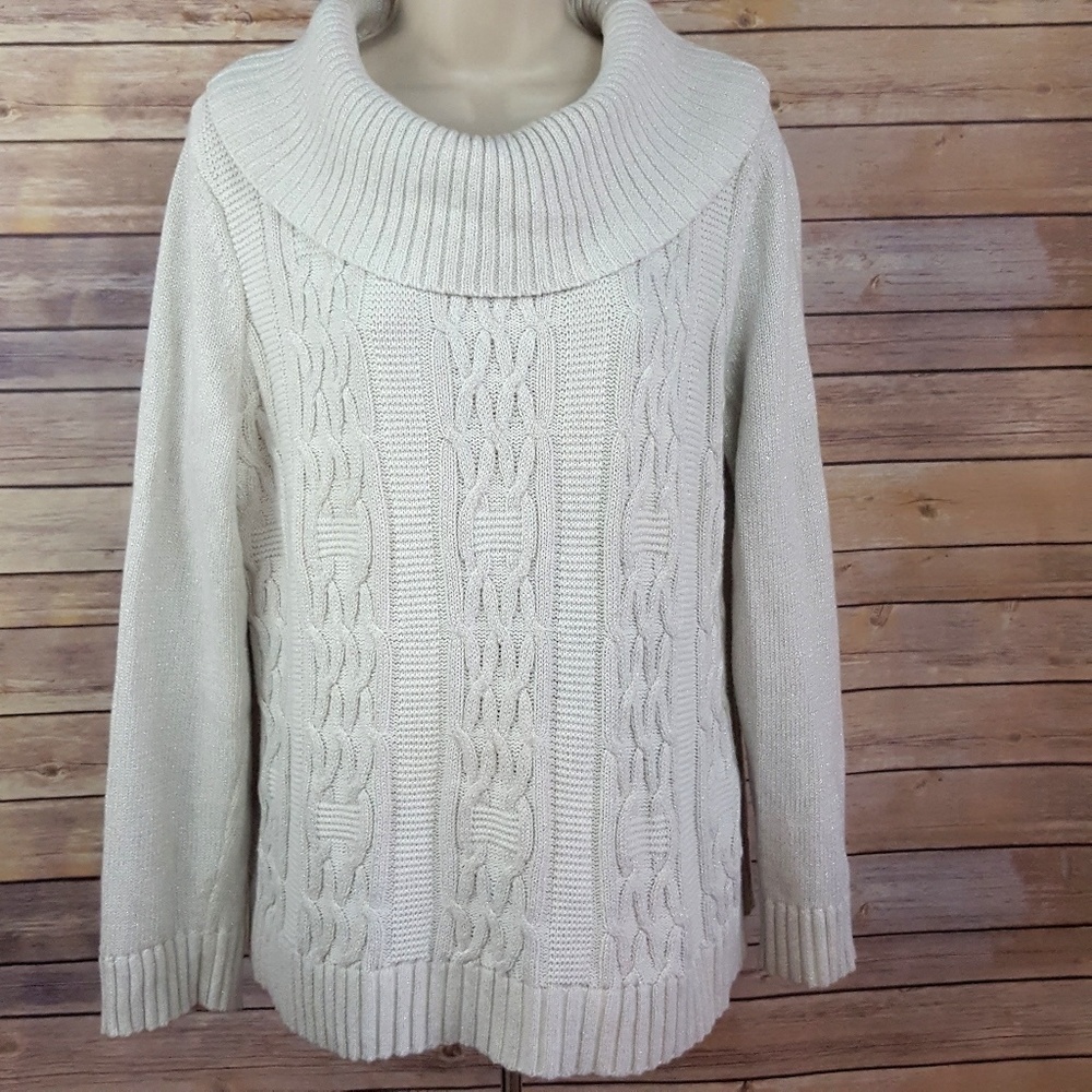 Christopher & Banks, off white cowl neck sweater